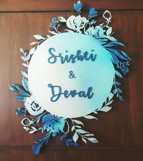 DesignmintDecor - Floral Hand Painted Name Plate 