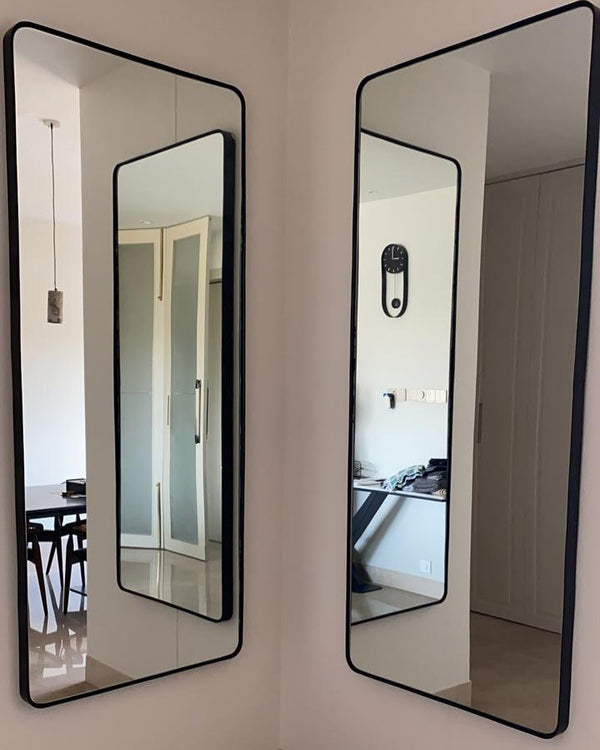 DesignmintDecor - Bia Minimalist Mirror in Black - Large 