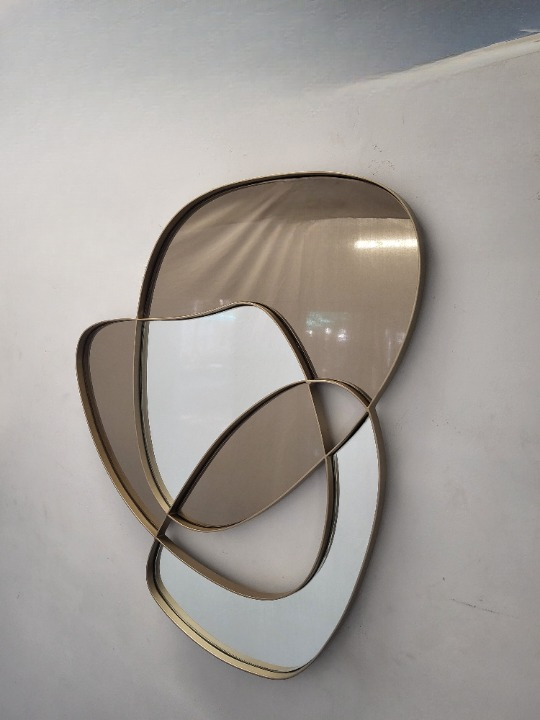 DesignmintDecor - Wave Mirror two-tone Mirror in Champagne Gold 